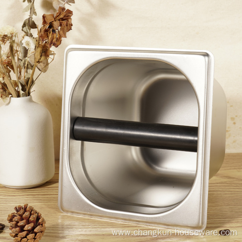 Stainless steel Espresso Coffee grounds knock Box Container